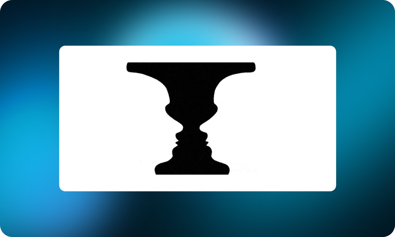 Можно увидеть вазу, а можно профили лиц