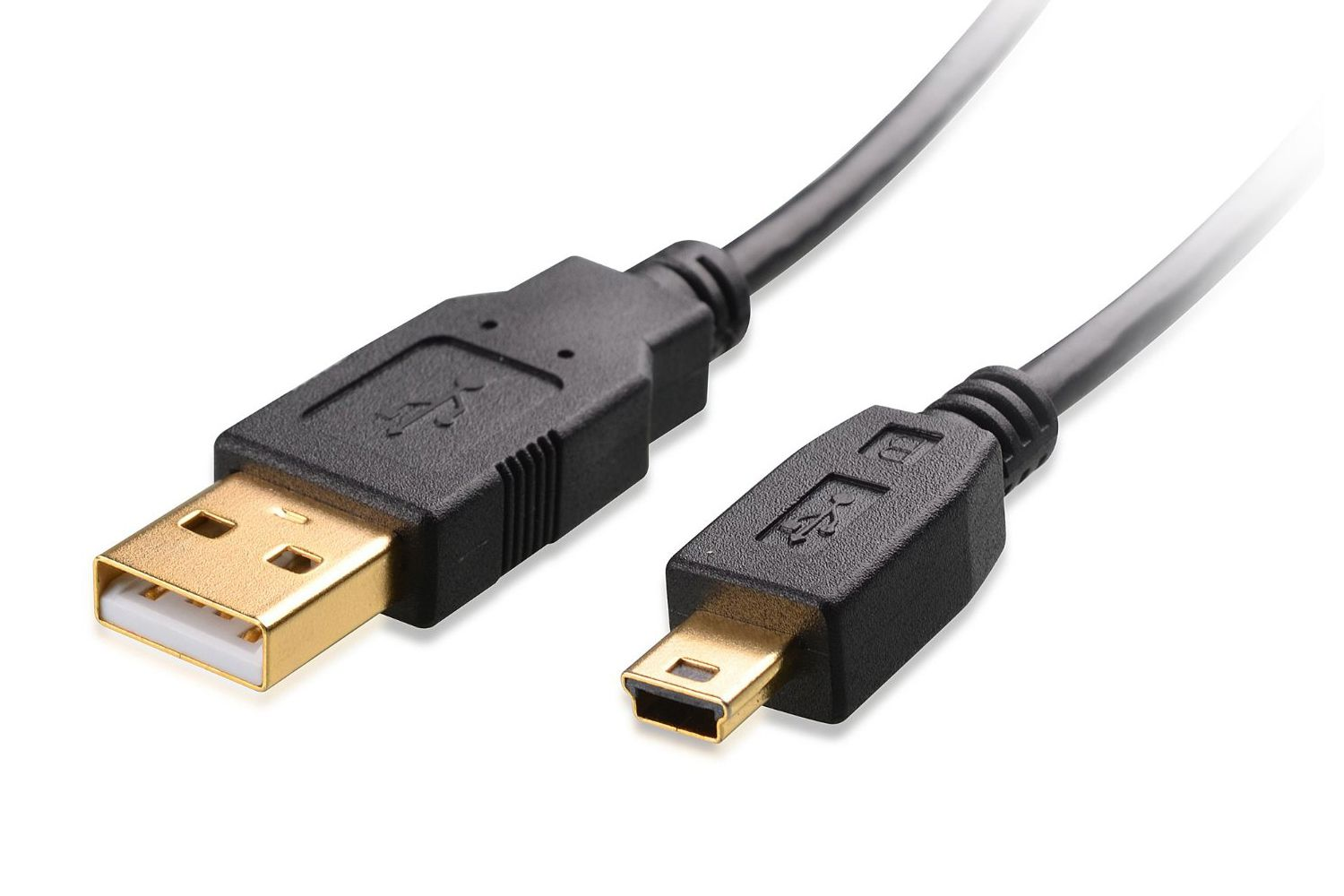 Рис. 1. Кабель стандарта USB 1.0: разъем Тип A (слева) и USB mini (справа).