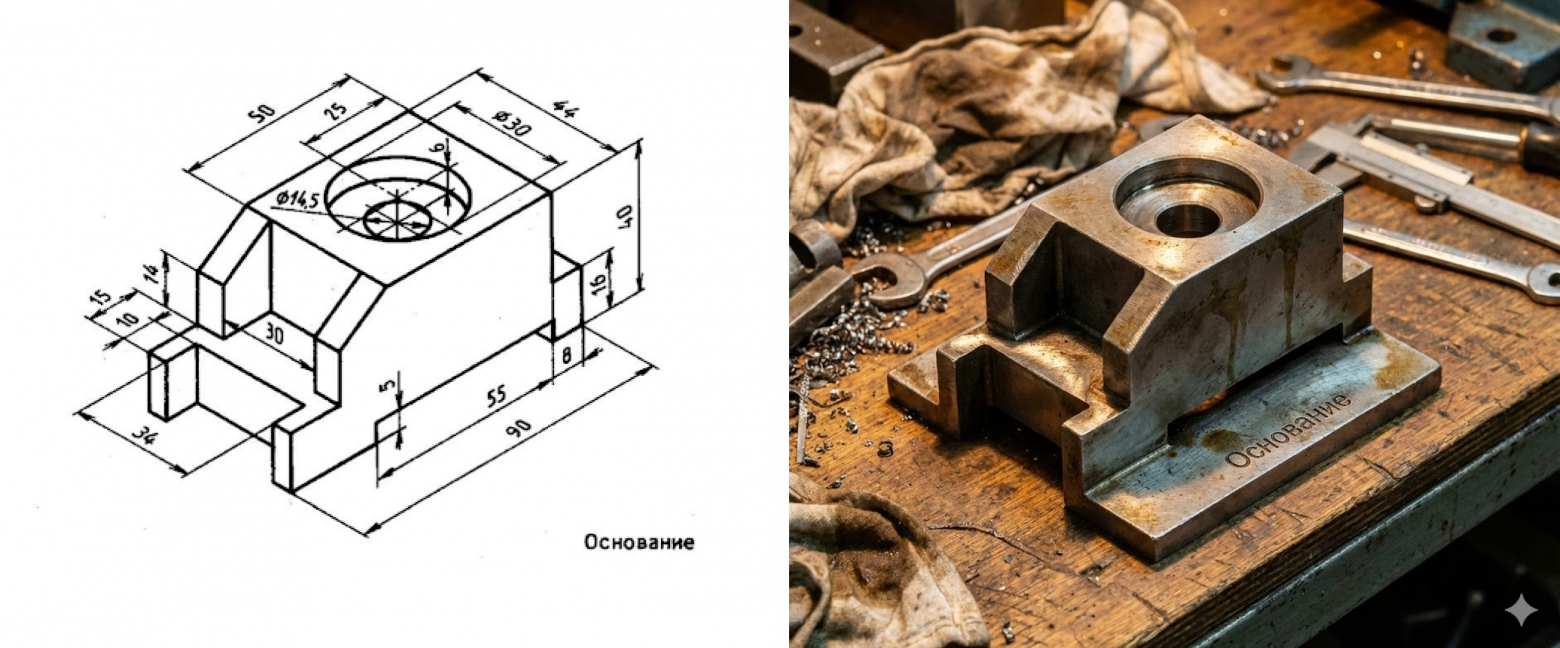 А еще гляньте, как классно он вписал слово Основание в саму сцену. Я этого не просил, но все же