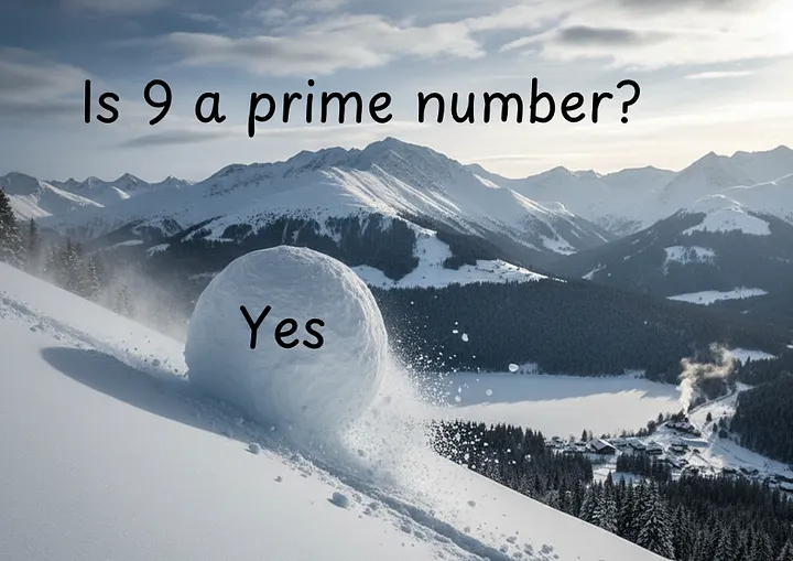 Первая снежинка лжи упала. Теперь модель, скорее всего, построит целый сугроб вымысла, чтобы оправдать своё неверное «Да». Изображение автора.