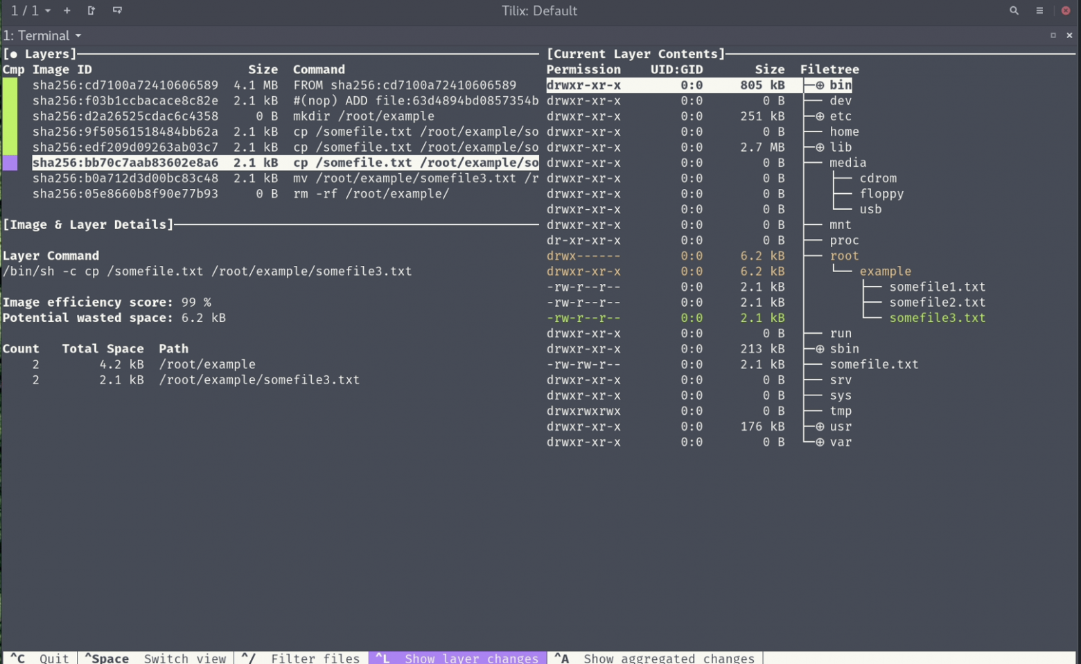 Интерфейс Dive
