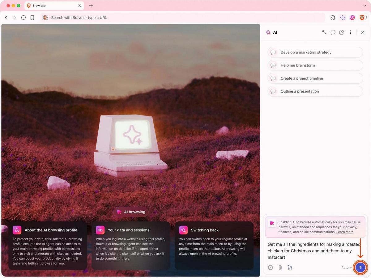 Браузер Brave начал тестирование режима агентного ИИ для автоматизированных задач - 2 Браузер Brave начал тестирование режима агентного ИИ для автоматизированных задач - 2