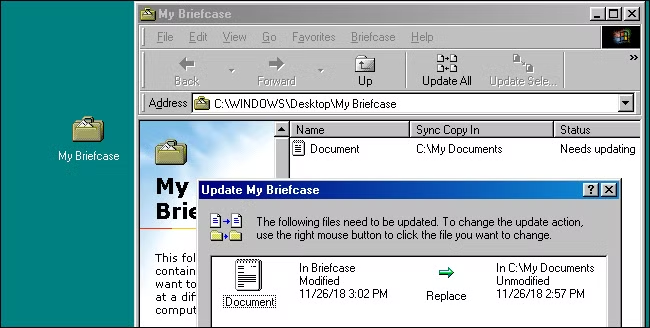 «Портфель» в Win 95. Источник: https://www.howtogeek.com