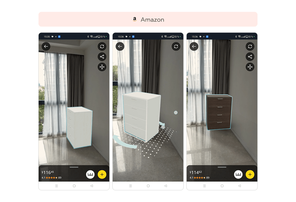 Amazon: виртуальная примерка мебели и техники