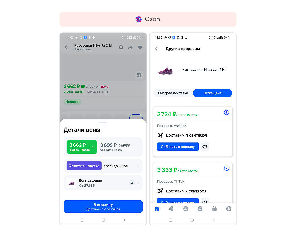 OZON: прозрачный доступ к альтернативным предложениям