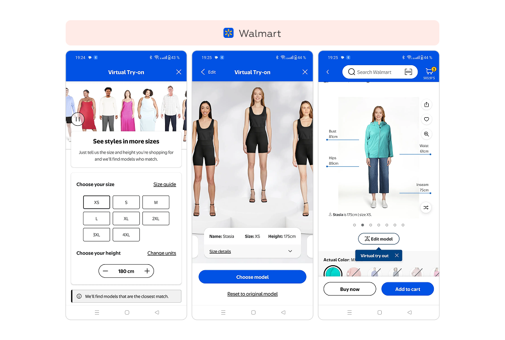 Walmart: примерка на похожей фигуре