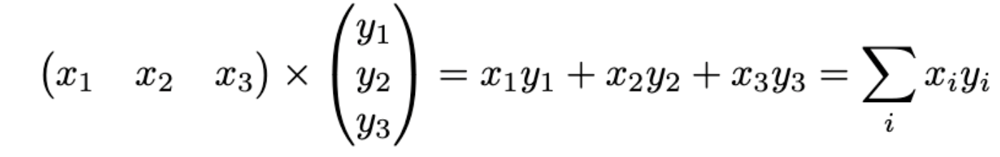 Пример скалярного произведения векторов