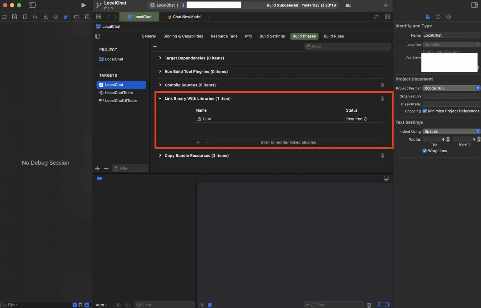 Инцидент #1: "No such module 'LLM'" - решение. 