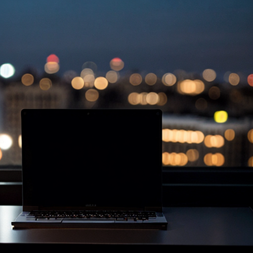 SD «Обложка: ноутбук и боке города»