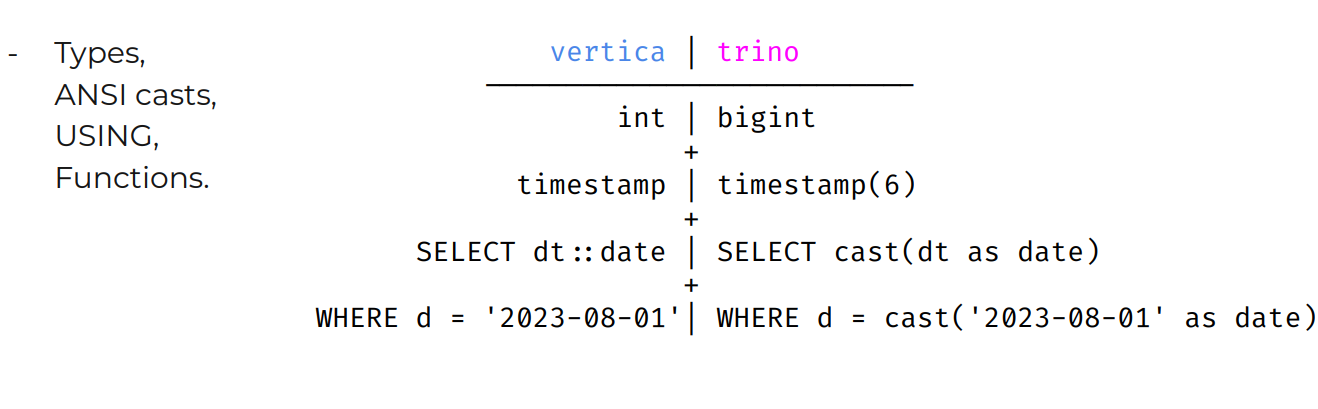 Некритичные различия в синтаксисе
