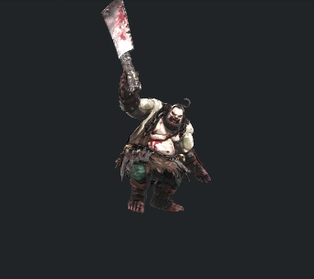 Теперь наш мясник уже со своим разделочным ножом