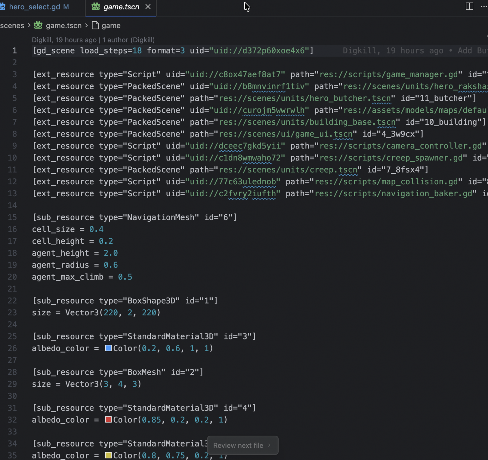 Пример кода сцены