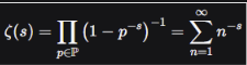 где Re(s)>1, а произведение берётся по всем простым числам p.  