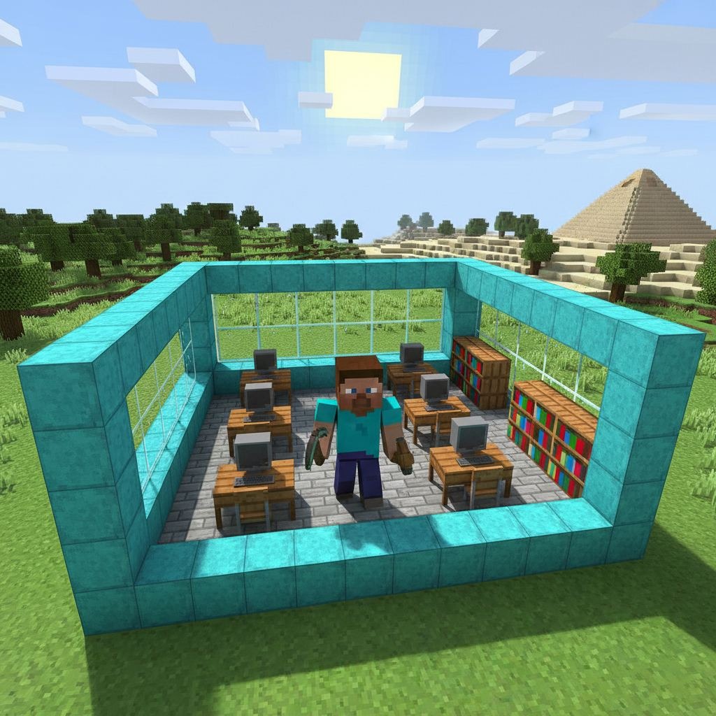 Иллюстрация, созданная с помощью ИИ по мотивам игры Minecraft. Оригинальный образ принадлежит компании Microsoft.