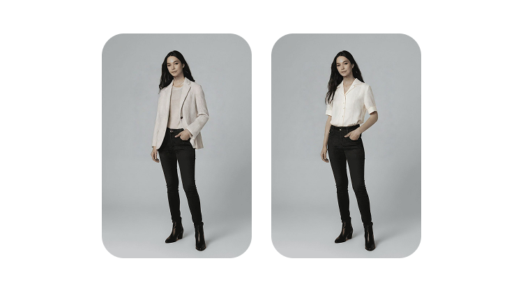 Гибридный пайплайн — первые шаги инференса проходят через компоненты IDM-VTON и фиксируют общее понимание контуров и размеров, все остальные — через компоненты Leffa для увеличения детализации.  