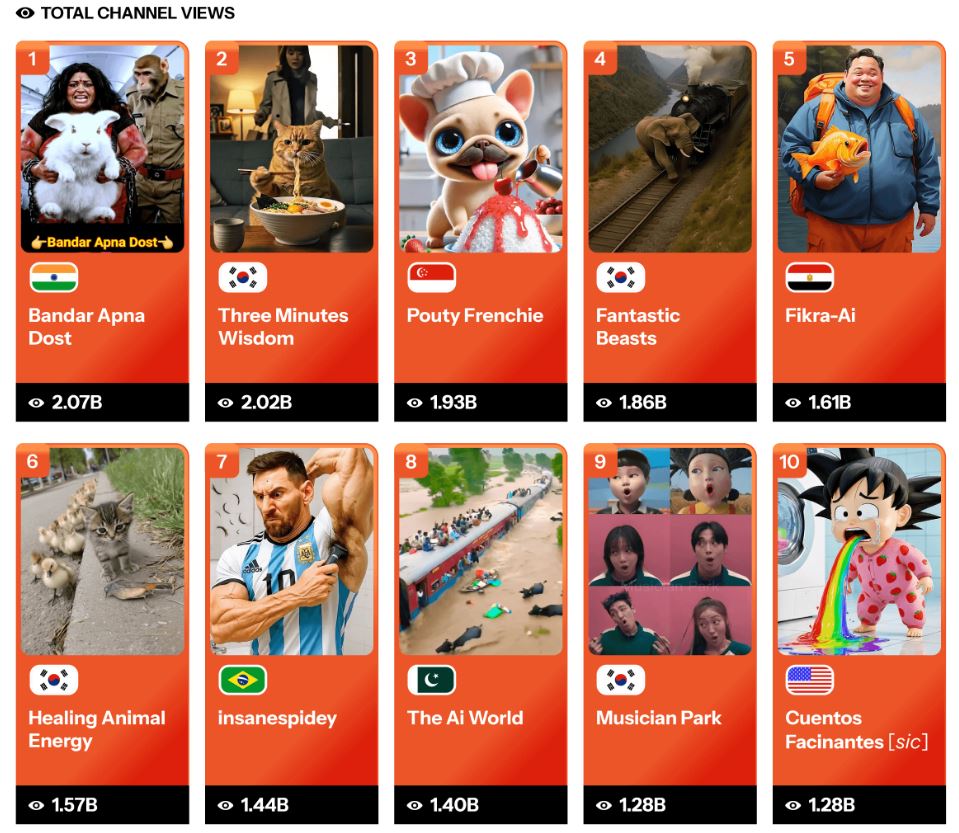 Исследование: до 30% рекомендаций новых видео YouTube приходится на ИИ-«помои» - 4