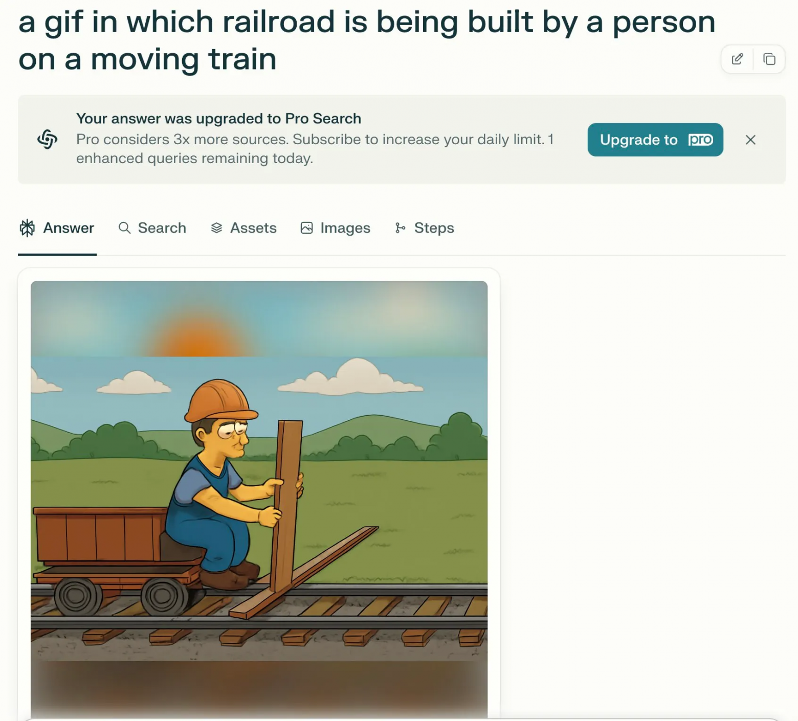 Неудавшаяся попытка найти мем, благодаря которой я узнал, что в Perplexity встроена ещё и модель-художник. Но лучше бы не надо