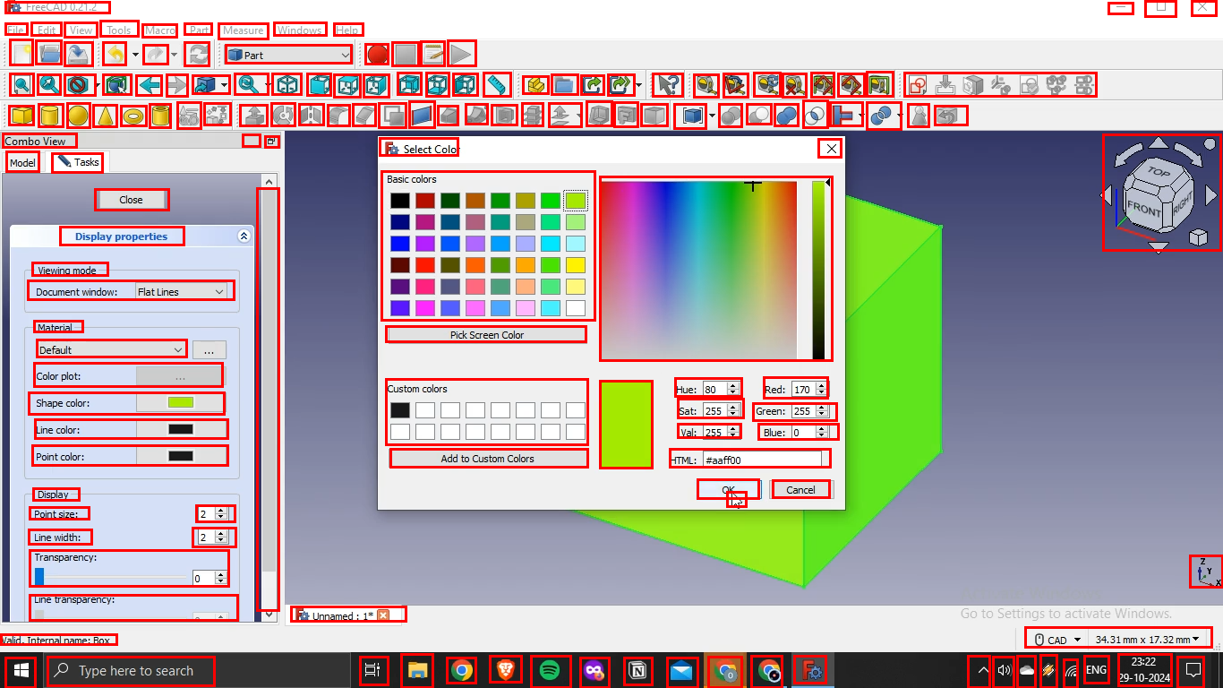 Пример интерфейса FreeCAD