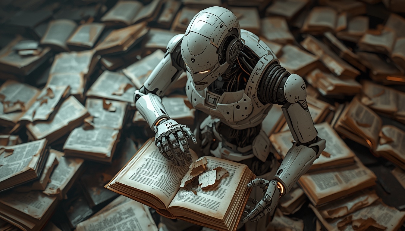 Что вы здесь увидели? Робот рвёт книги или сохраняет их, переводя в цифровой формат?