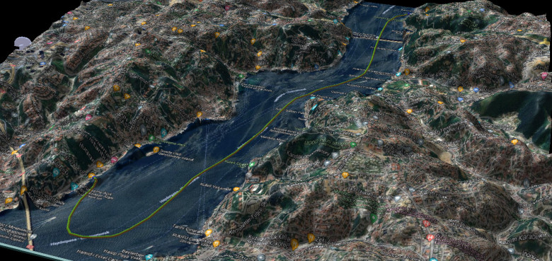 Визуализация N7: хак Гугл слоя для построения 3D-визуализации. 7-км маршрут заплыва автора. 