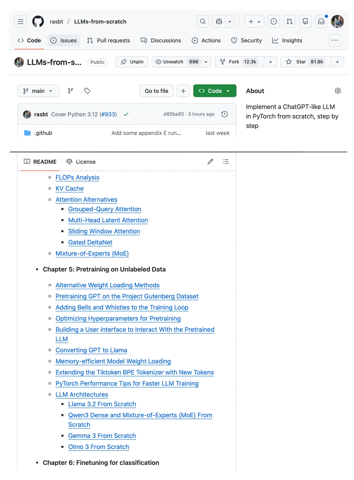Рисунок 19: Фрагмент некоторых дополнительных материалов, которые я добавил в репозиторий «Build A Large Language Model (From Scratch)» в этом году