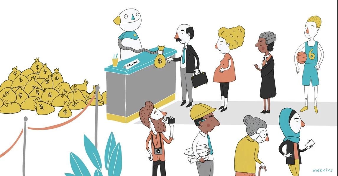 Вместо традиционного всеобщего базового дохода Маск предлагает концепцию всеобщего базового доступа к товарам и услугам