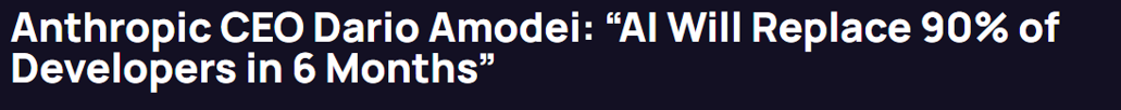 Генеральный директор Anthropic Дарио Амодеи: «ИИ заменит 90% разработчиков за 6 месяцев»