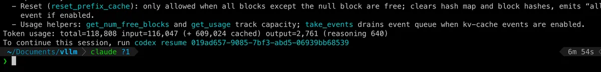 Codex показывает кэшированные токены в конце сессии