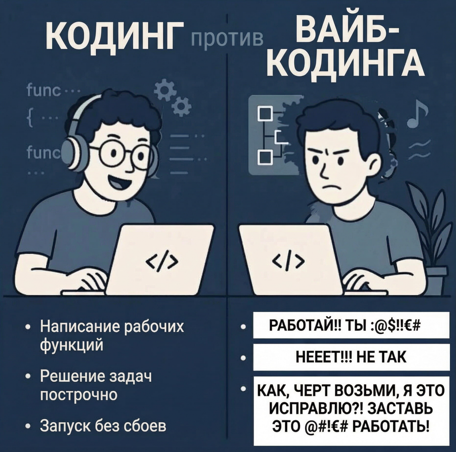 Кодинг vs Вайб-кодинг