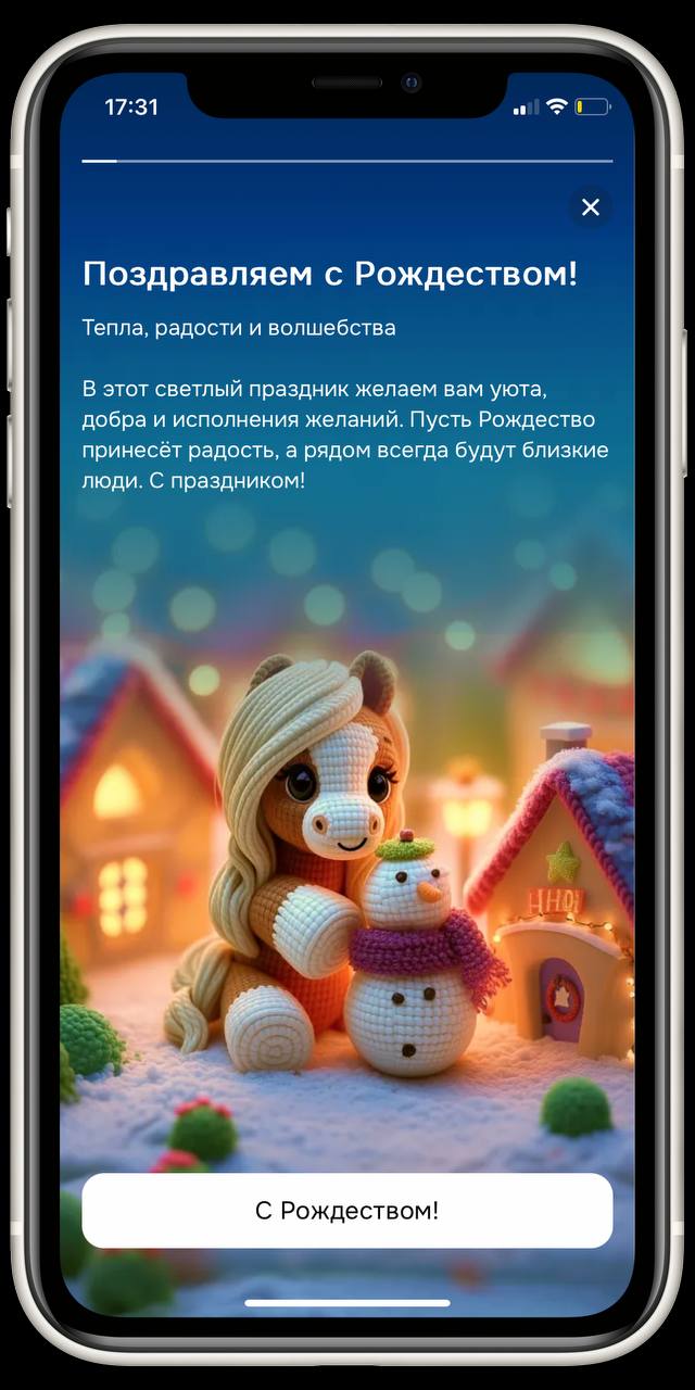 Макет для рекламной коммуникации в стори банковского приложения «Свои финансы» в РСХБ  