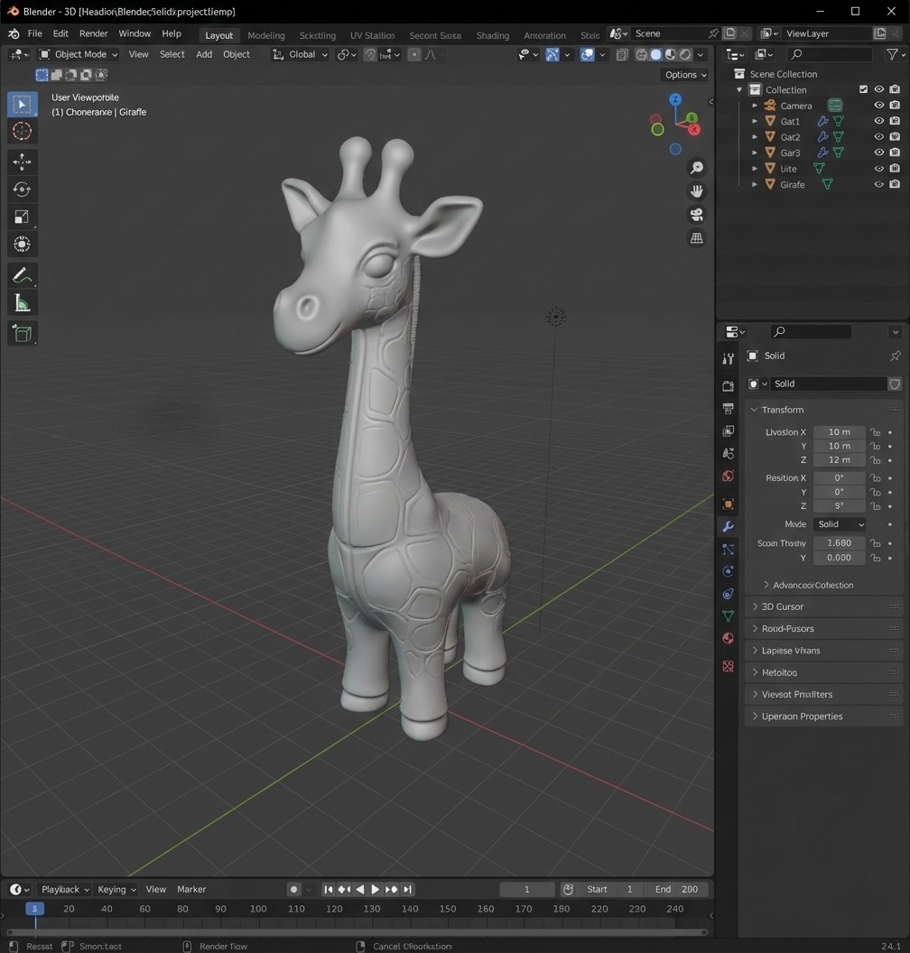 Корректировка 3D модели в Blender 