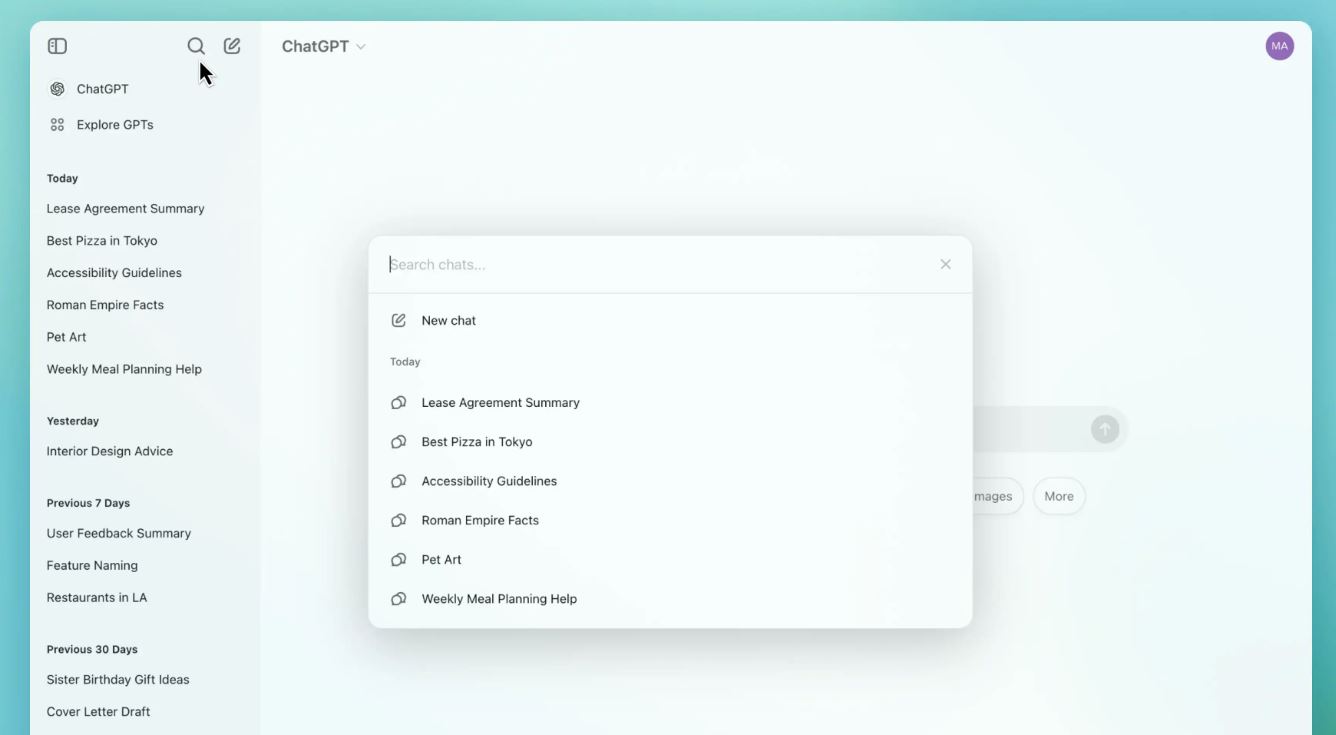 В ChatGPT появилась поддержка расширенного поиска по истории чатов - 1
