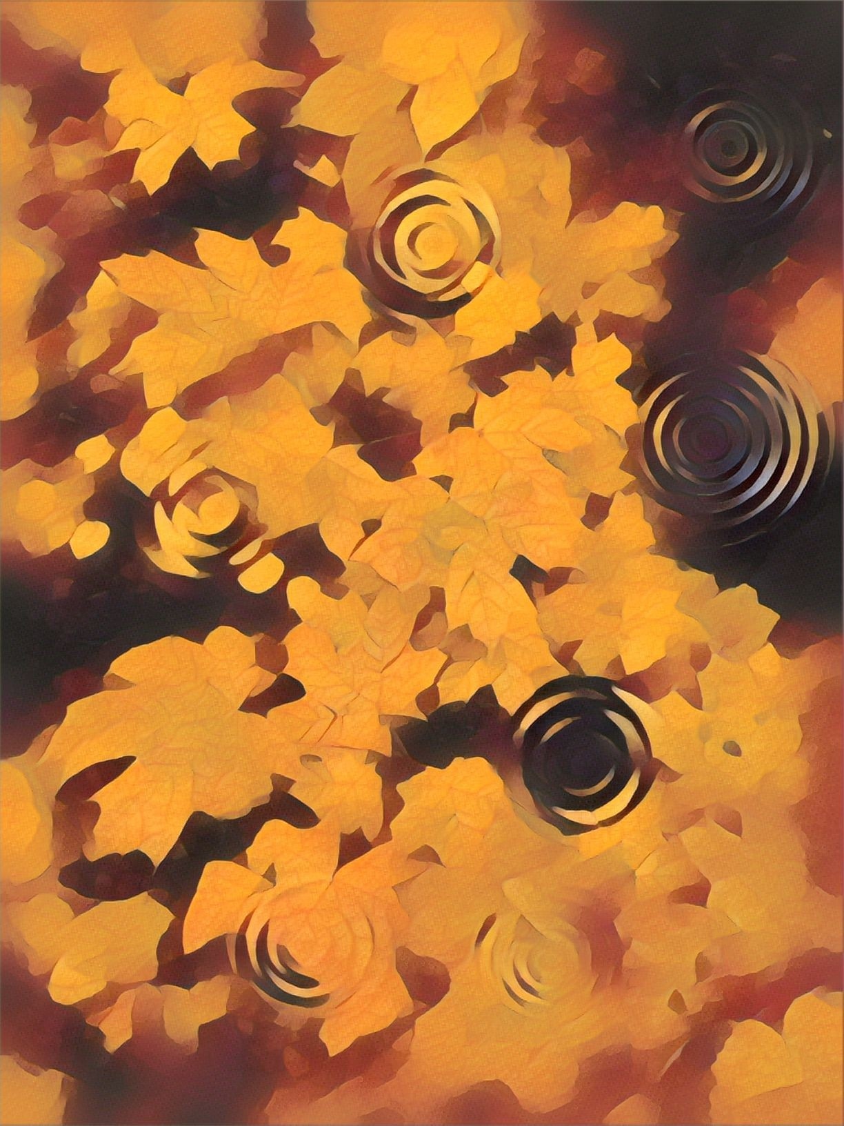 Рис. 9. Мой арт "Осенняя кленовая симфония" в исполнении нейро-приложения Prisma