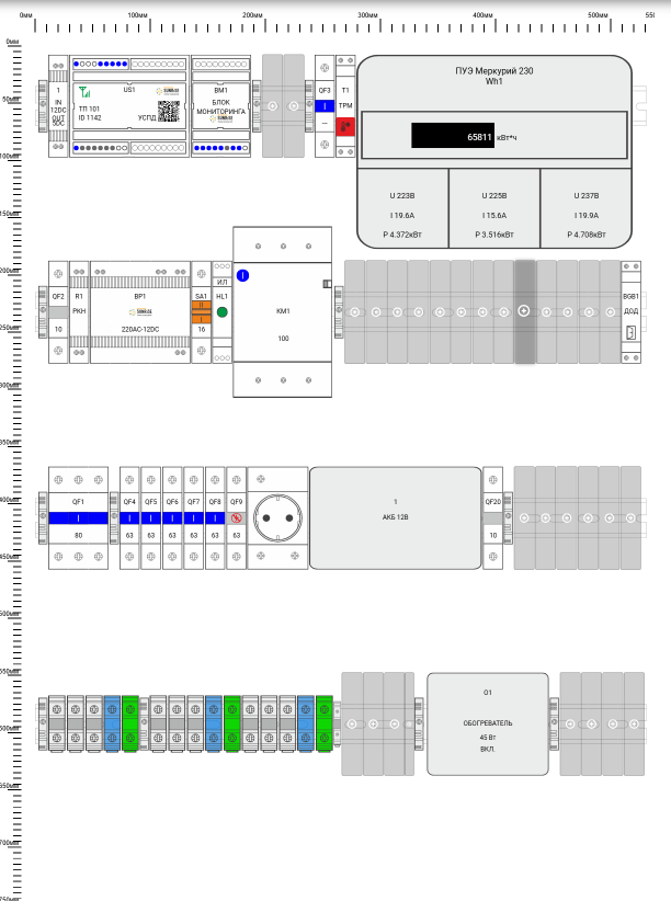 Рисунок 1. Мнемосхема Шкафа Управления Освещением