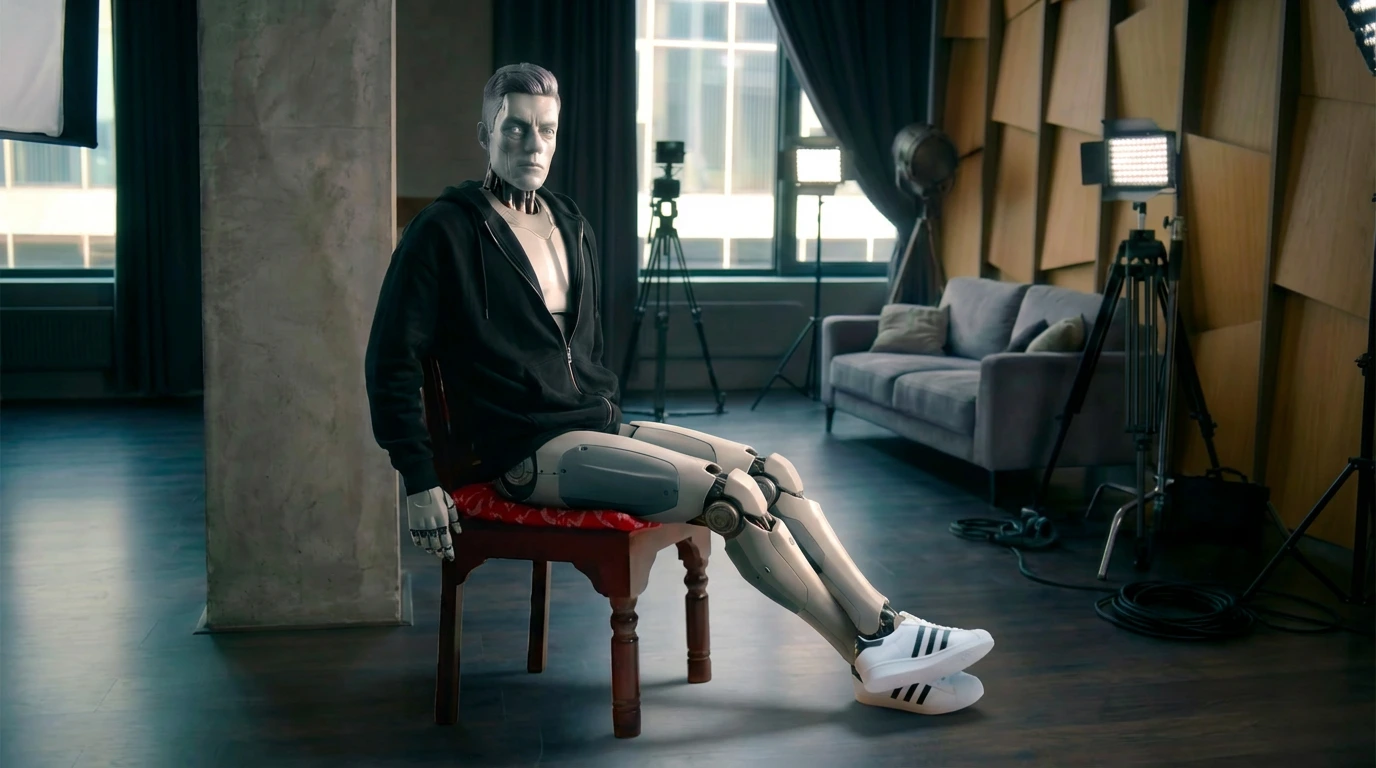 Нейросеть решила, что для этой позы нужно поменять и стул