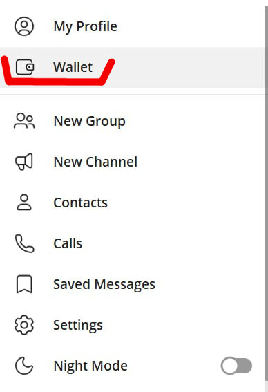 Рис. 4. Интерфейс кошелька в Telegram