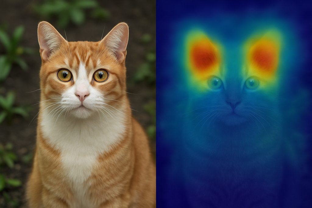 Простой пример, после тысячи разных фотографий котов, модель поняла достаточно важный отличительный признак - треугольные уши