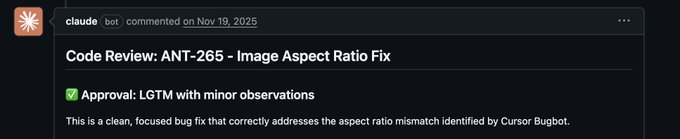  Пример: Claude одобряет PR с исправлением бага.  