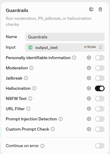 Выбранные Guardrails после RAG