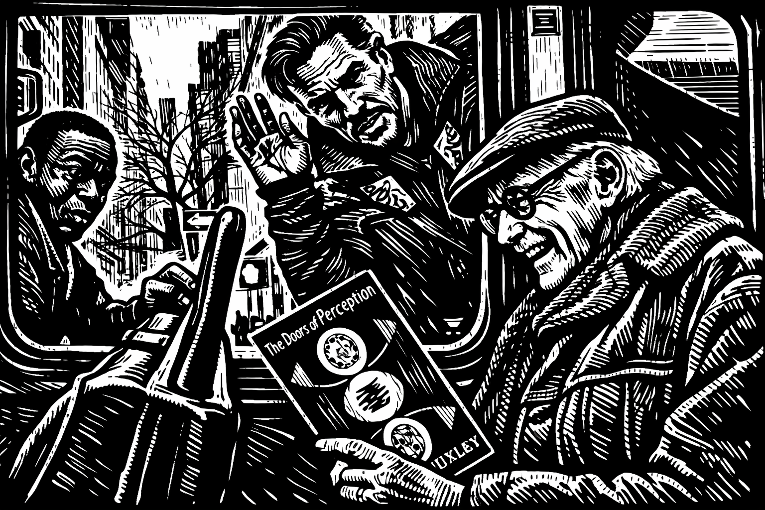 В фильме "Доктор Стрендж" Стэн Ли действительно читает книгу Олдоса Хаксли "Двери Восприятия". Тот же Хаксли, который написал "Дивный Новый Мир"