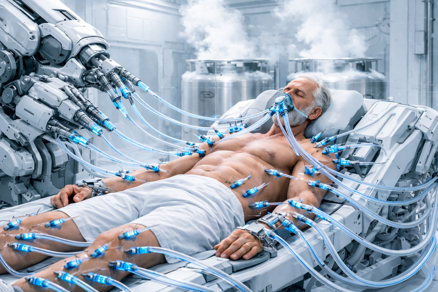 Фантазия от ИИ на тему криозаморозки с эндотермическими капсулами