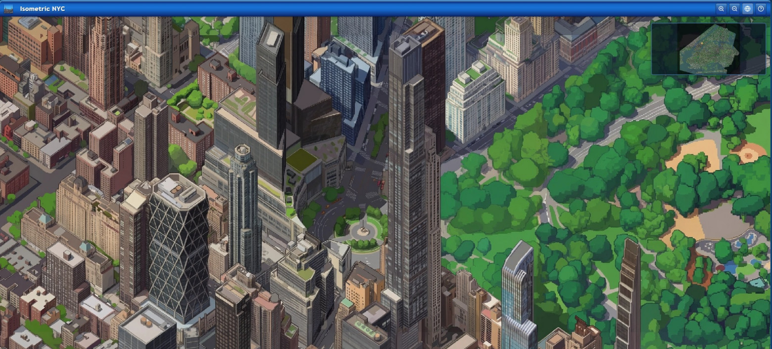 Инженер Google DeepMind представил интерактивную изометрическую карту Нью-Йорка в стиле SimCity - 3