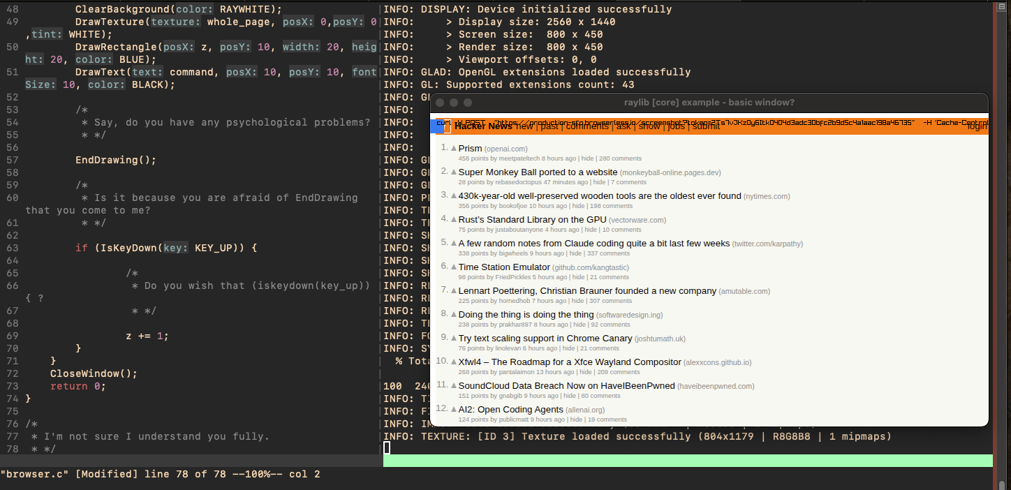 Написание «браузера» с помощью «половины разработчика» и ИИ-агента ELIZA за минуты и в 76 строках кода на C - 1
