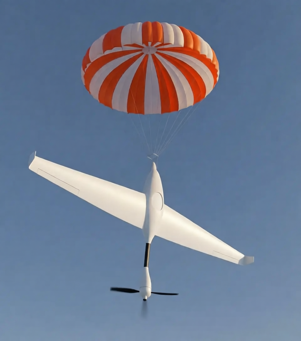 Перед посадкой двигатель включается и выводит дрон в горизонтальное положение. 