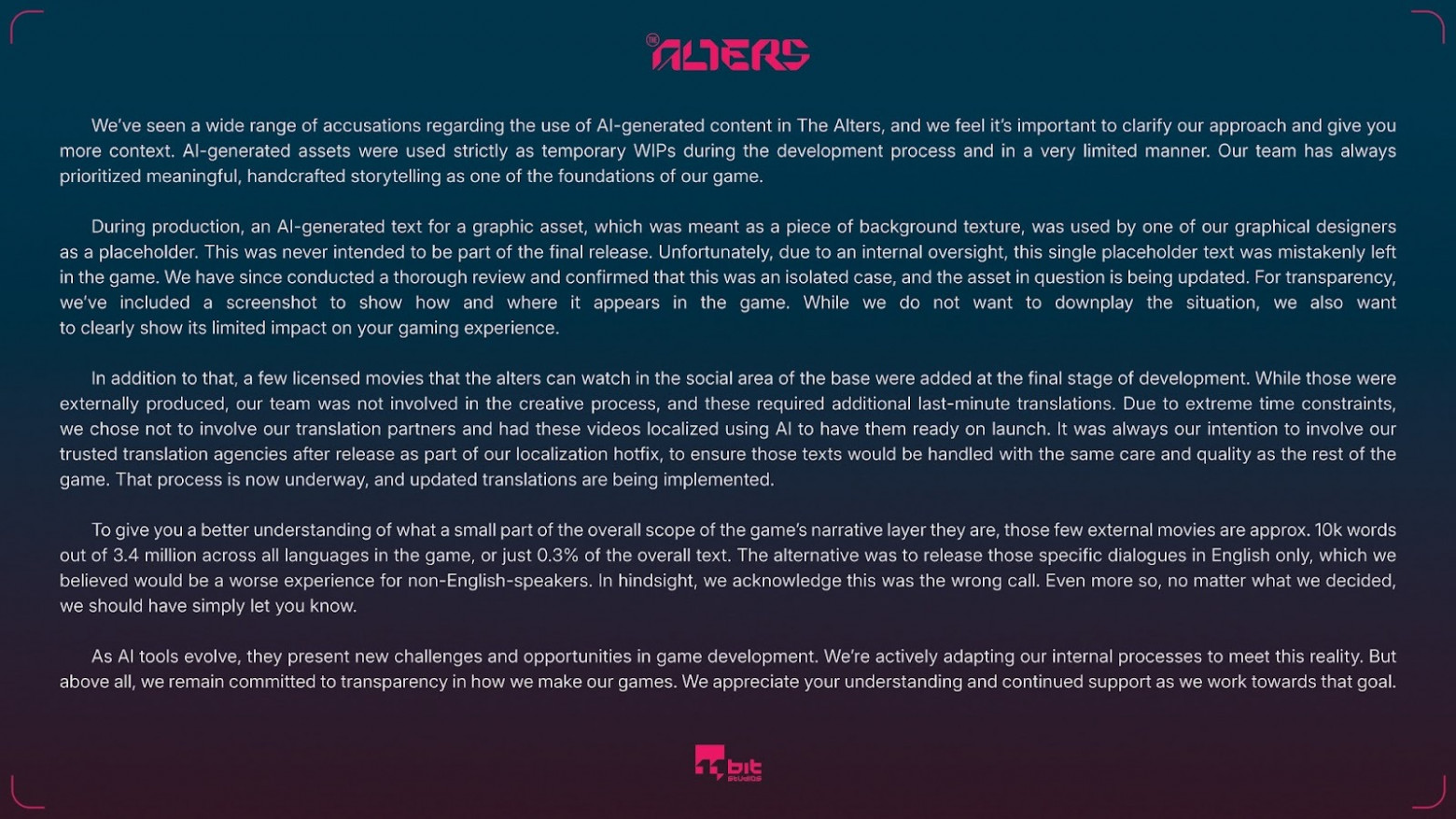 Извинения 11 bit studios