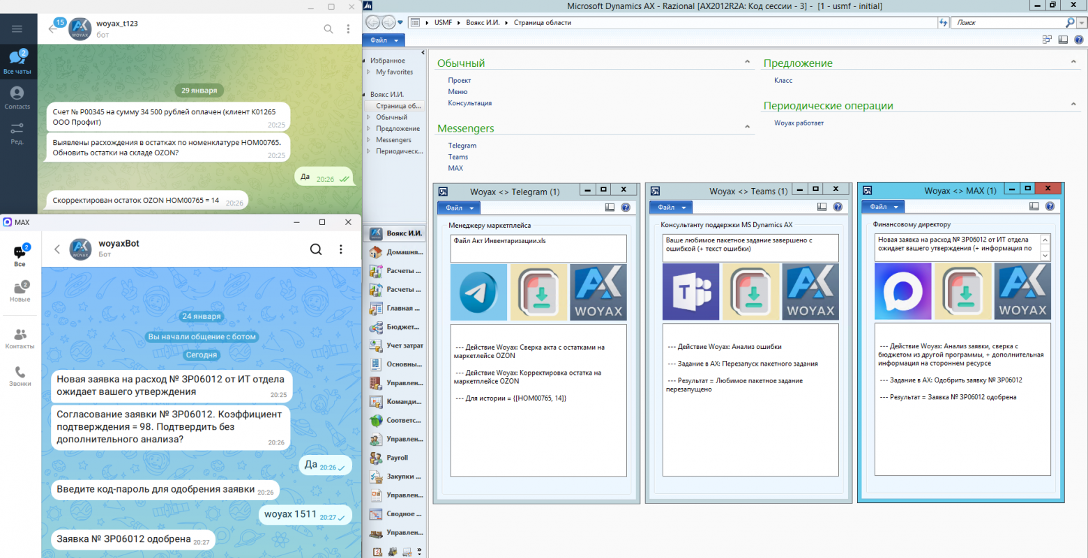 Рис. 13 Демонстрация процессов