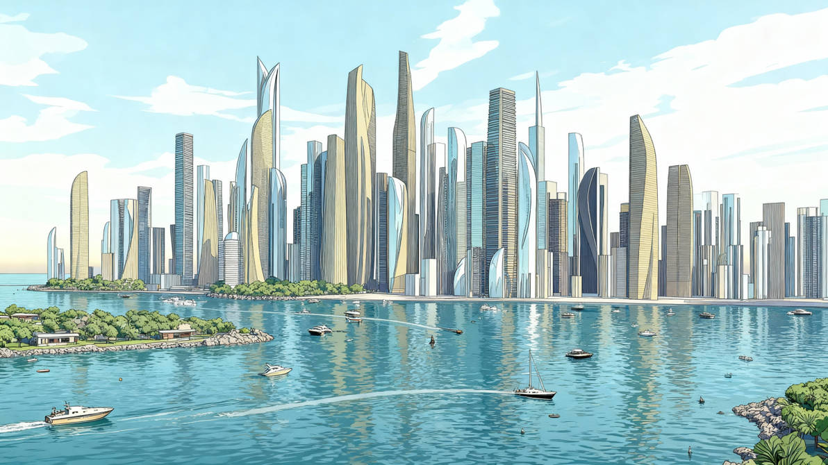 «Sci-fi city concept art» от djfoley