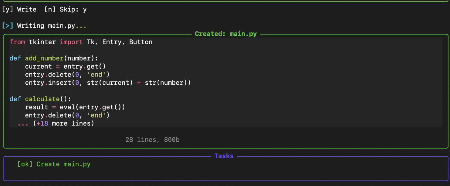 Изображение 18. Инструмент write_file: одобрение записи файла
