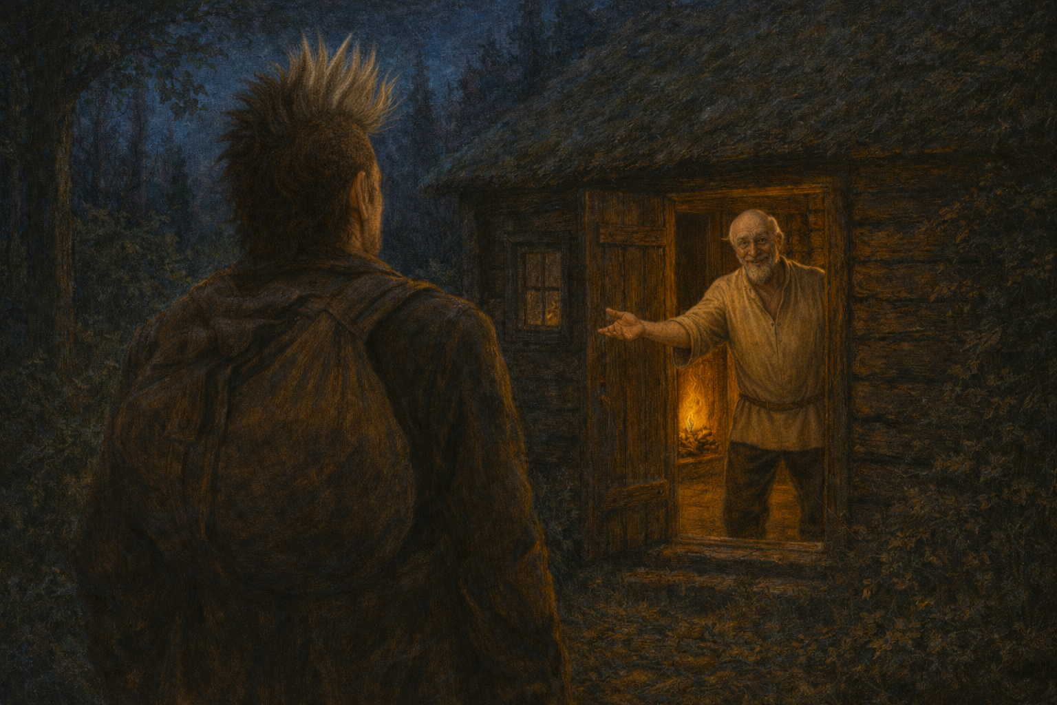 Да, я заказывал панковскую причёску, но бока брить не заказывал. Старика хотелось с бородой подлиннее и не лысого