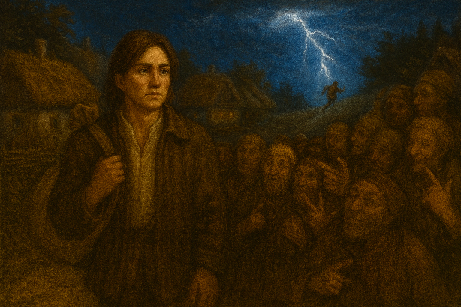 Толпа смотрит вся на героя почему-то